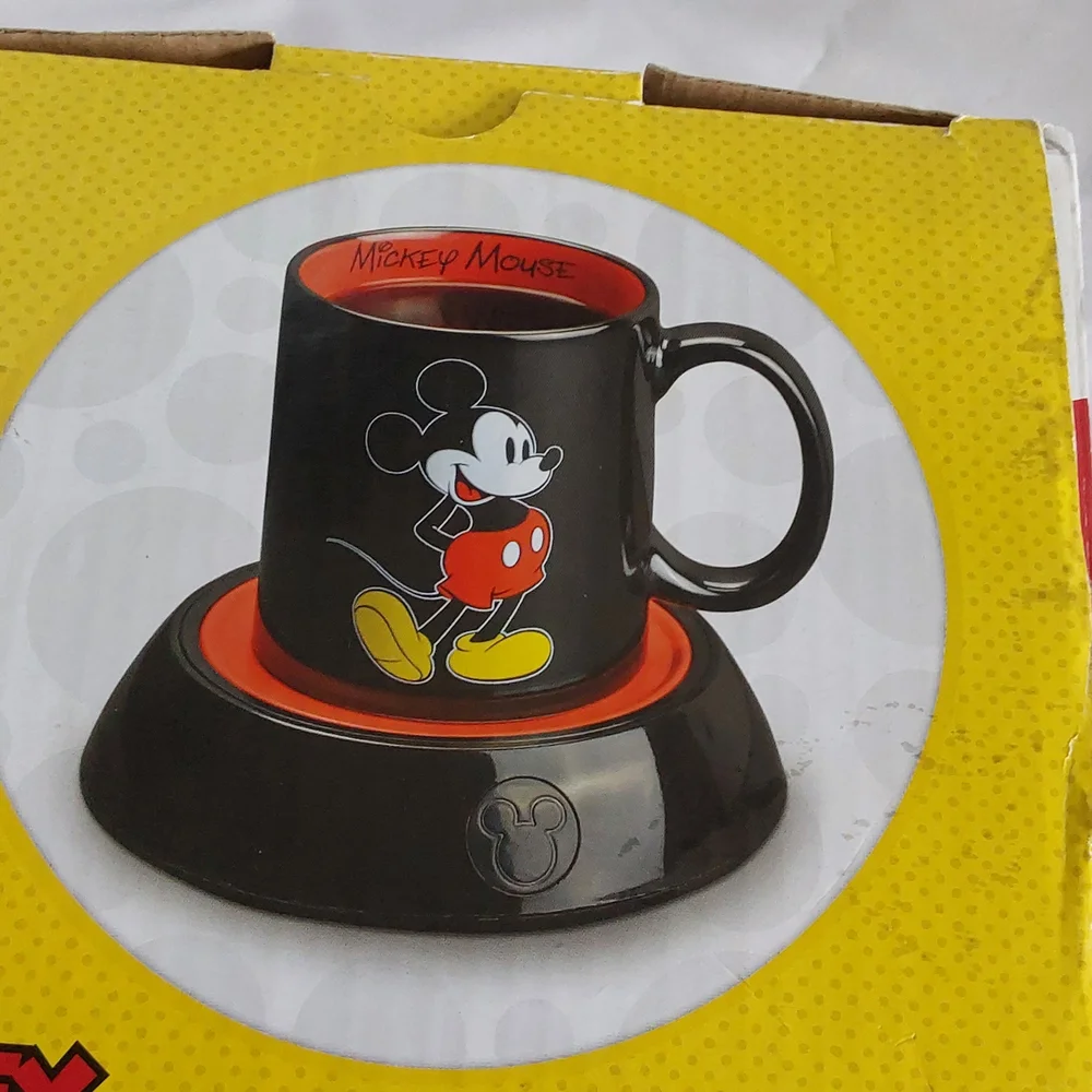 Disney Mickey Mouse Black‎ and Red Ceramic Mug with Warmer